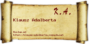 Klausz Adalberta névjegykártya
